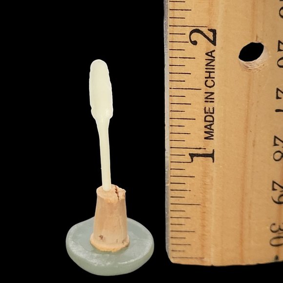 Hand Painted Chinese Snuff Bottle With Spoon Jade Top Floral Bird Motif 2 1/2" - Picture 9 of 11